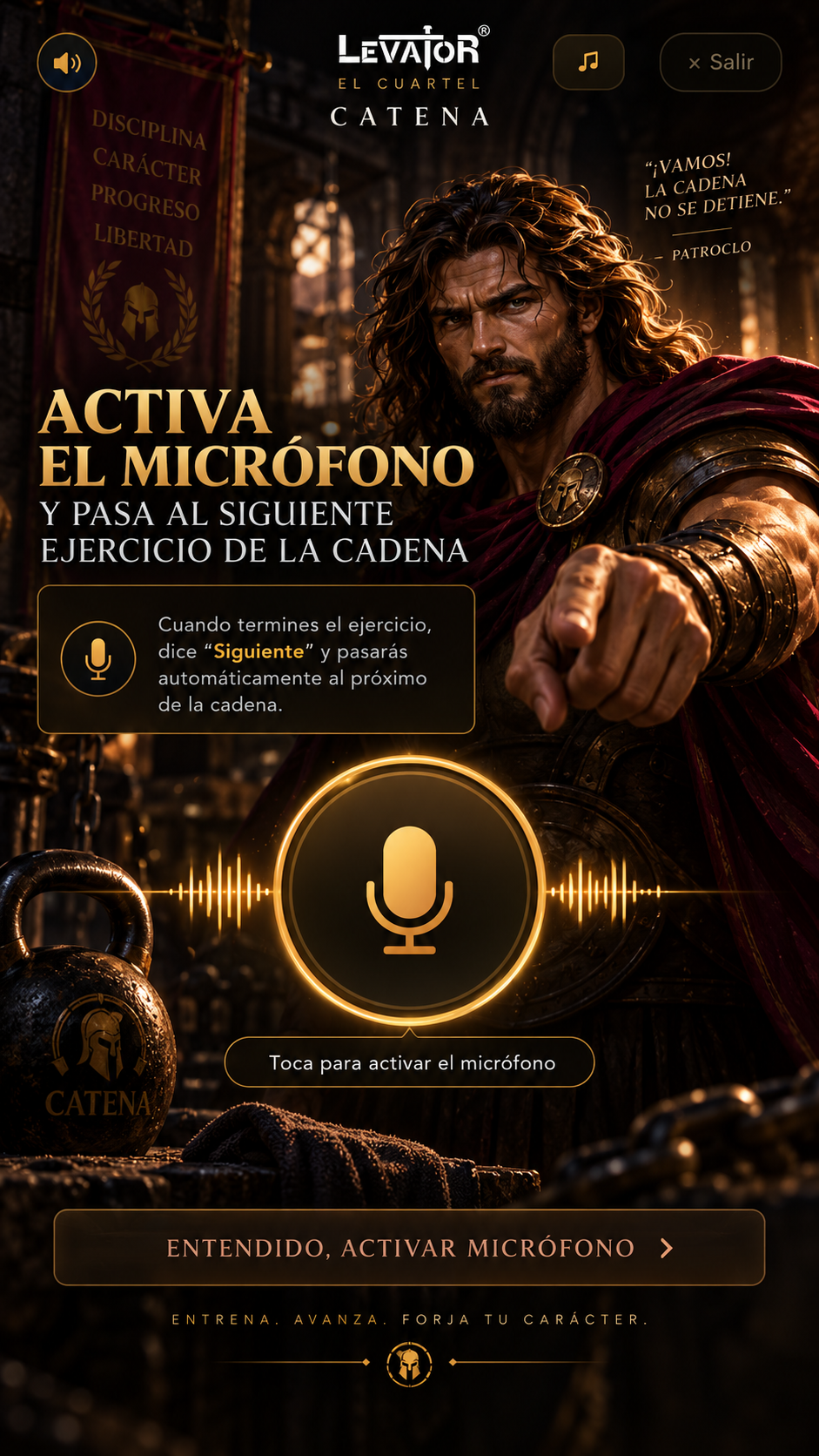 Los ejercicios se van encadenando