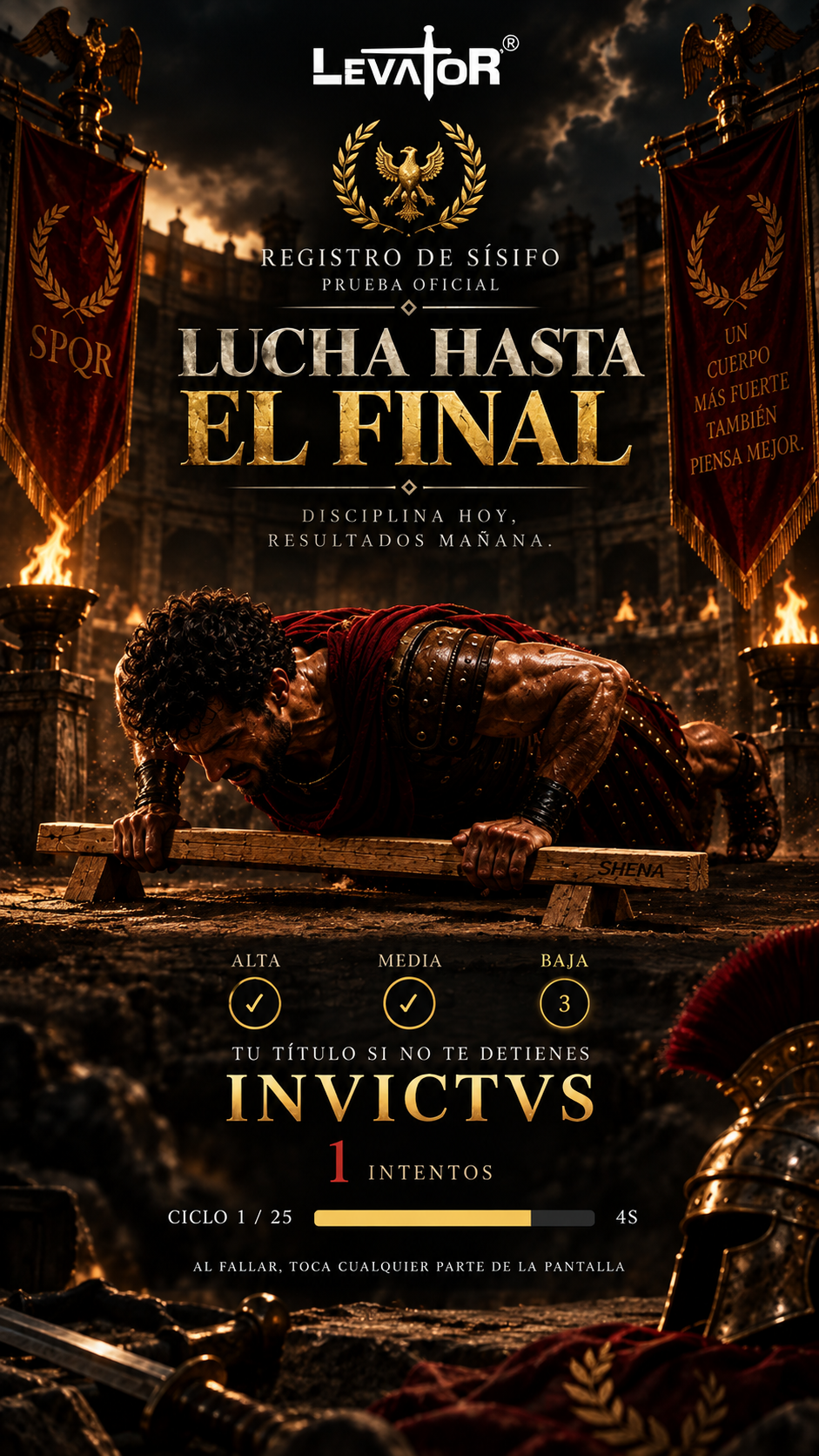 Tres alturas, cinco segundos cada una